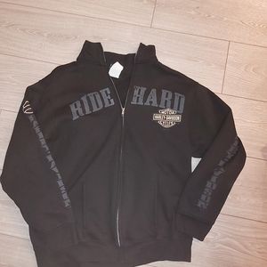 Harley-Davidson Black "Ride Hard" Zip-Up Jacket